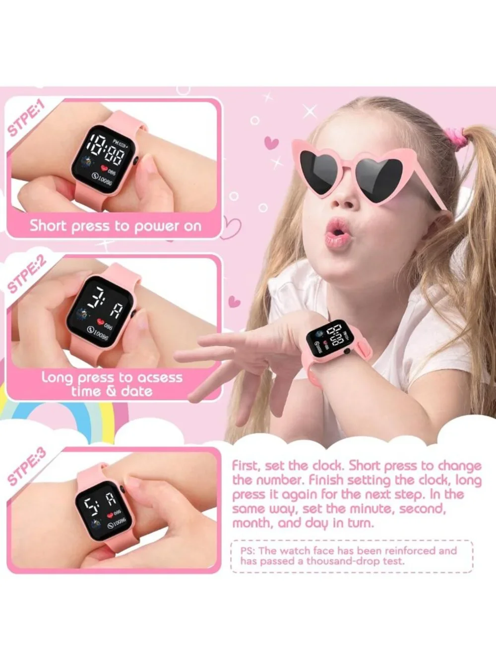 Toddler Purse with Watch & Phone - Pretend Play Set for Girls 3-12, Dress Up